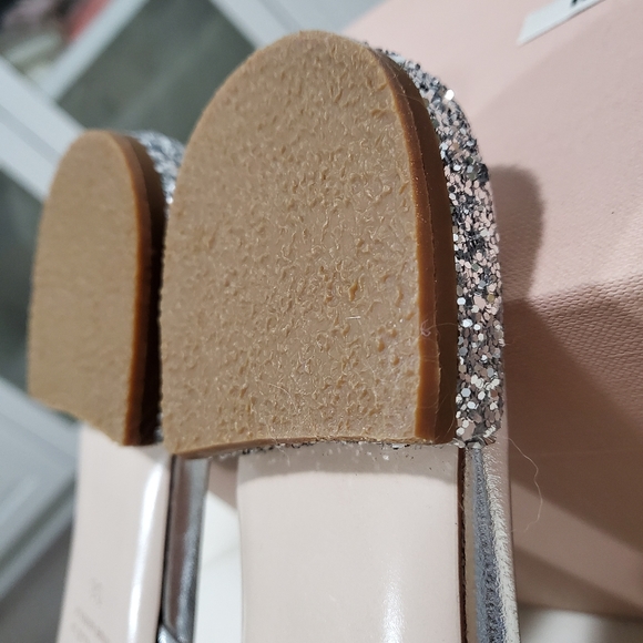 Miu Miu Calzature Donna Crystals Silver Glitter Pointed Mules Size 38 - Picture 4 of 9